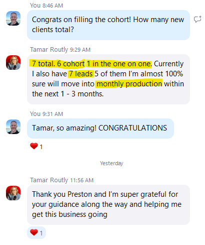 Message from Tamar